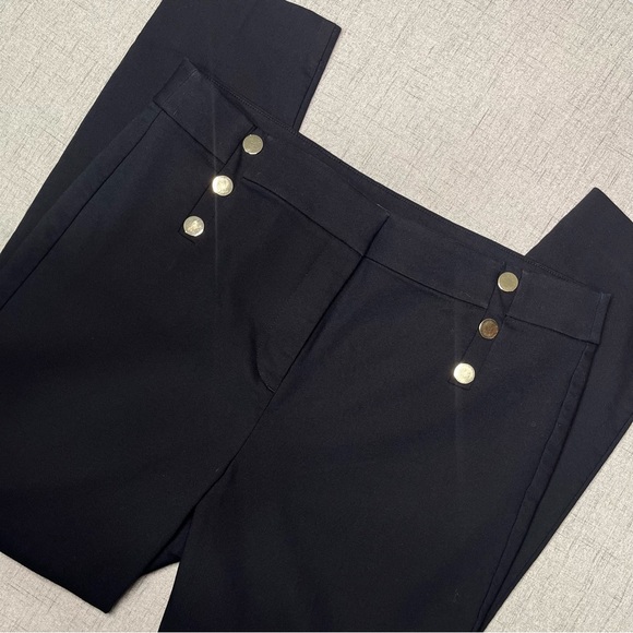 LOFT Black Sailor High Waist Skinny Ankle Dress Pants 12 - Picture 7 of 11